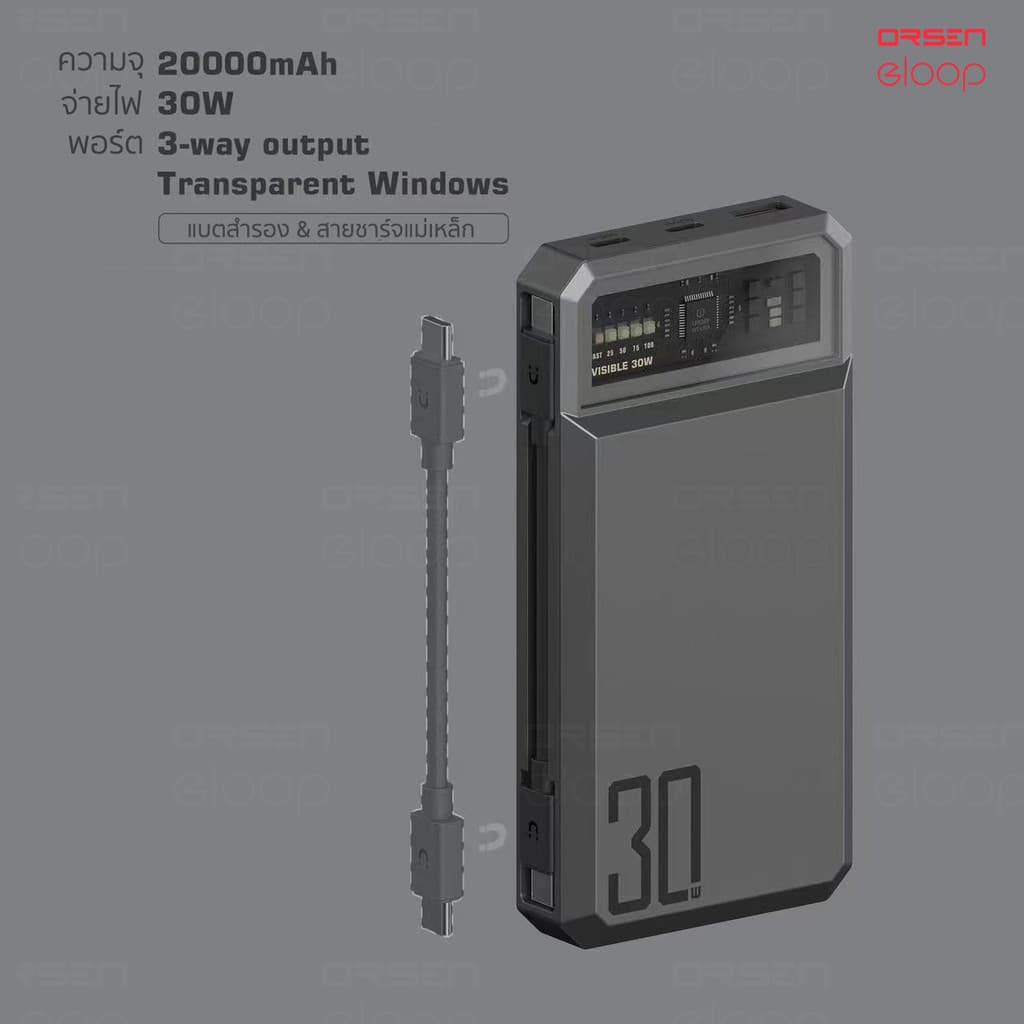 Orsen by Eloop E59 แบตสำรอง 20000mAh ชาร์จเร็ว PD 45W QC 3.0 PowerBank Type C พาวเวอร์แบงค์ รูปที่ 5