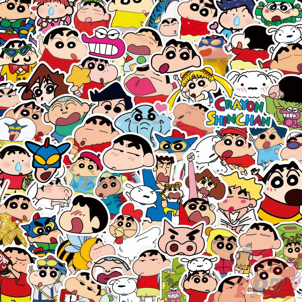 100ชิ้น/เซ็ต Q สติ๊กเกอร์เครยอนชินจังตลก สติ๊กเกอร์แฟชั่น DIY Doodle Decals รูปที่ 1