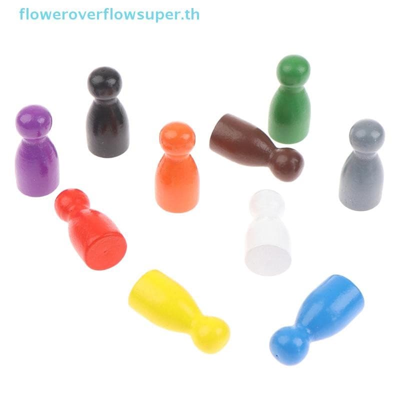 FSTH 100PCS เส้นผ่านศูนย์กลาง Pawn ไม้ Pawn ชิ้นหมากรุก BoardGame อุปกรณ์เสริม MarkingColor HH รูปที่ 9