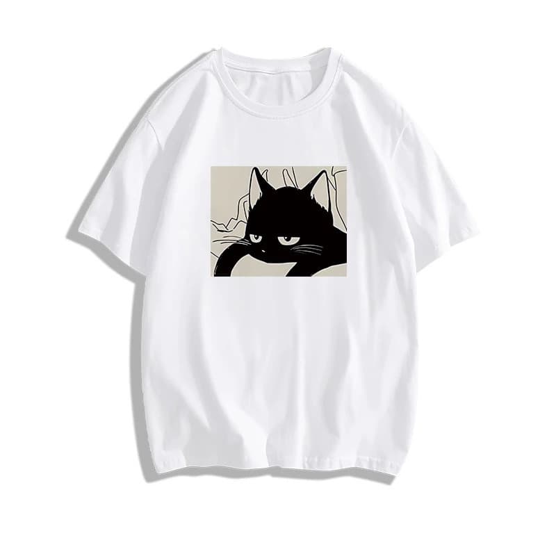 COD BOOM Shopเสื้อยืดลูกแมวการ์ตูนน่ารักผ้าคอตตอน100% S-3XL รูปที่ 7