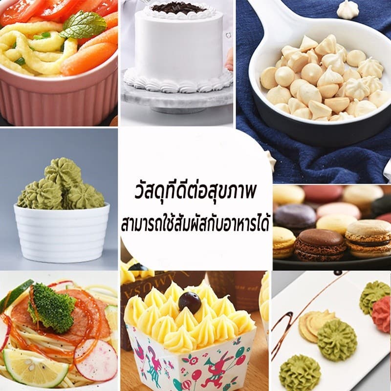 ถุงบีบวิปครีม 100ใบ/แพ็ค มี 3 ขนาดให้เลือก เนื้อหนากันแตก ถุงบีบ ถุงบีบคุ๊กกี้ รูปที่ 4