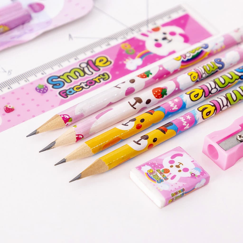 ชุดเครื่องเขียนดินสอลายการ์ตูนน่ารัก 5 ชิ้น ชุดเครื่องเขียนการ์ตูน ปากกาน่ารักๆ รูปที่ 2