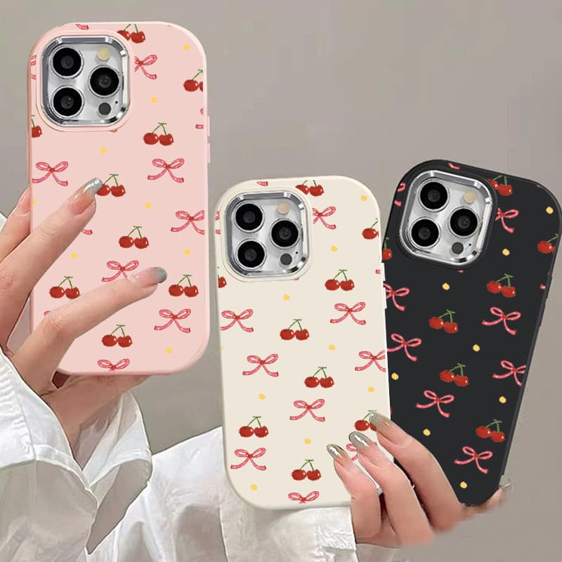 CODเต็มหน้าจอ เชอร์รี่ โบว์ Case for IPhone 11 12 13 14 15 16 PRO MAX 6 7 8 14 15 PLUS XR X XS MAX กรณีโทรศัพท์มือถือ รูปที่ 8