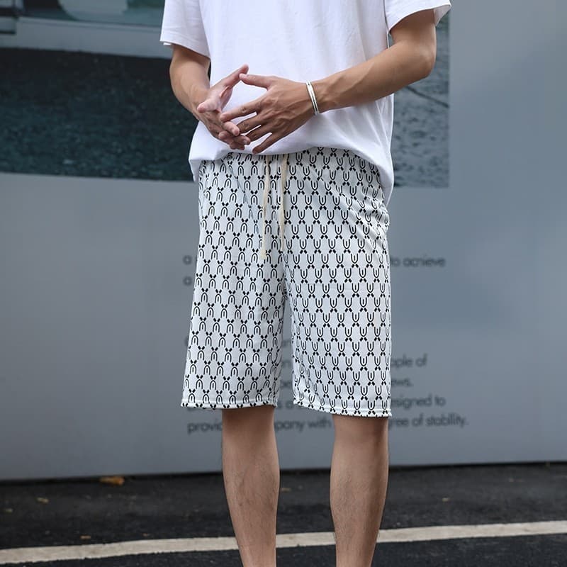 MUHANLU กางเกงขาสั้นสวมใส่สบาย ระบายอากาศได้ดี กางเกงขาสั้นลำลอง เอวยางยืดคุณภาพดีและ ฟรีไซร์ เอว 28-44นิ้ว รูปที่ 1