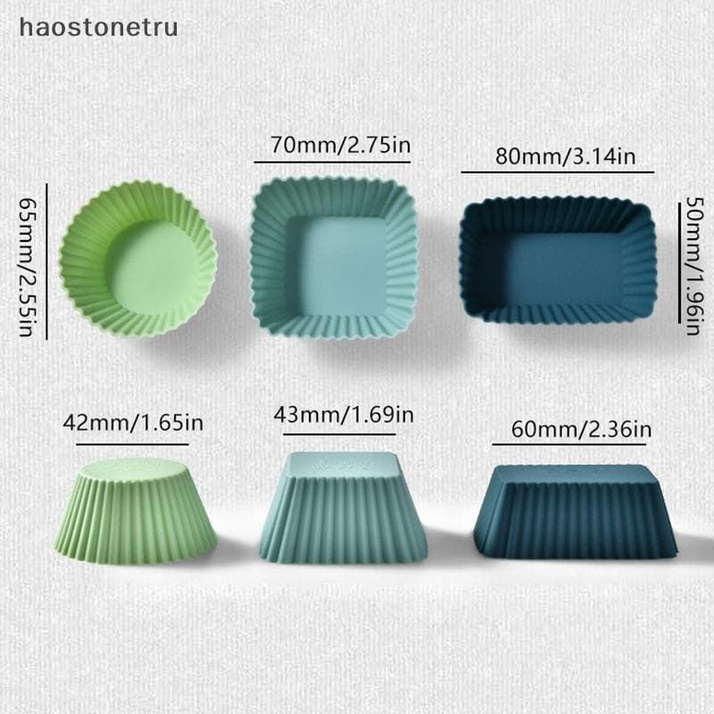 Ost 12 ชิ้นซิลิโคน Cupcake เบเกอรี่ถ้วย Non-Stick มัฟฟิน Liners ชุดแม่พิมพ์ Bento กล่องอาหารกลางวัน Dividers Pastry แม่พิมพ์เค้ก N รูปที่ 6
