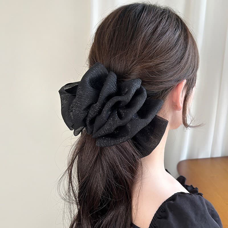 ผู้หญิง Bling สูงผูกผมหางม้าคลิปผมกล้วย Hairpin เกาหลี Headwear รูปที่ 7