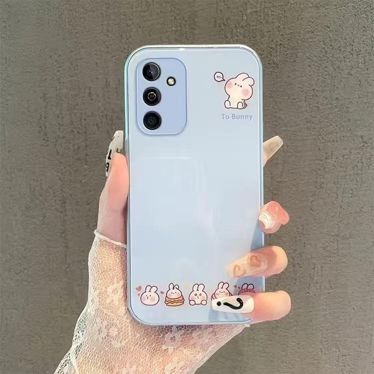 Samsung A56 A55 A54 A53 A52 A16 A14 A15 5GกรณีSamsung S23 FE S24 S23 Plus 5Gกรณีหรูหรา Liquid Glassกันกระแทกพร้อมกล้องProtectorเคสโทรศัพท์น่ารักการ์ตูนกระต่ายกรณี รูปที่ 5