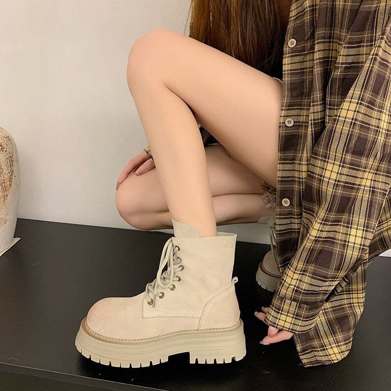 รองเท้าบูทมาร์ติน Boots Casual Round Toe กันลื่นซิป รูปที่ 5