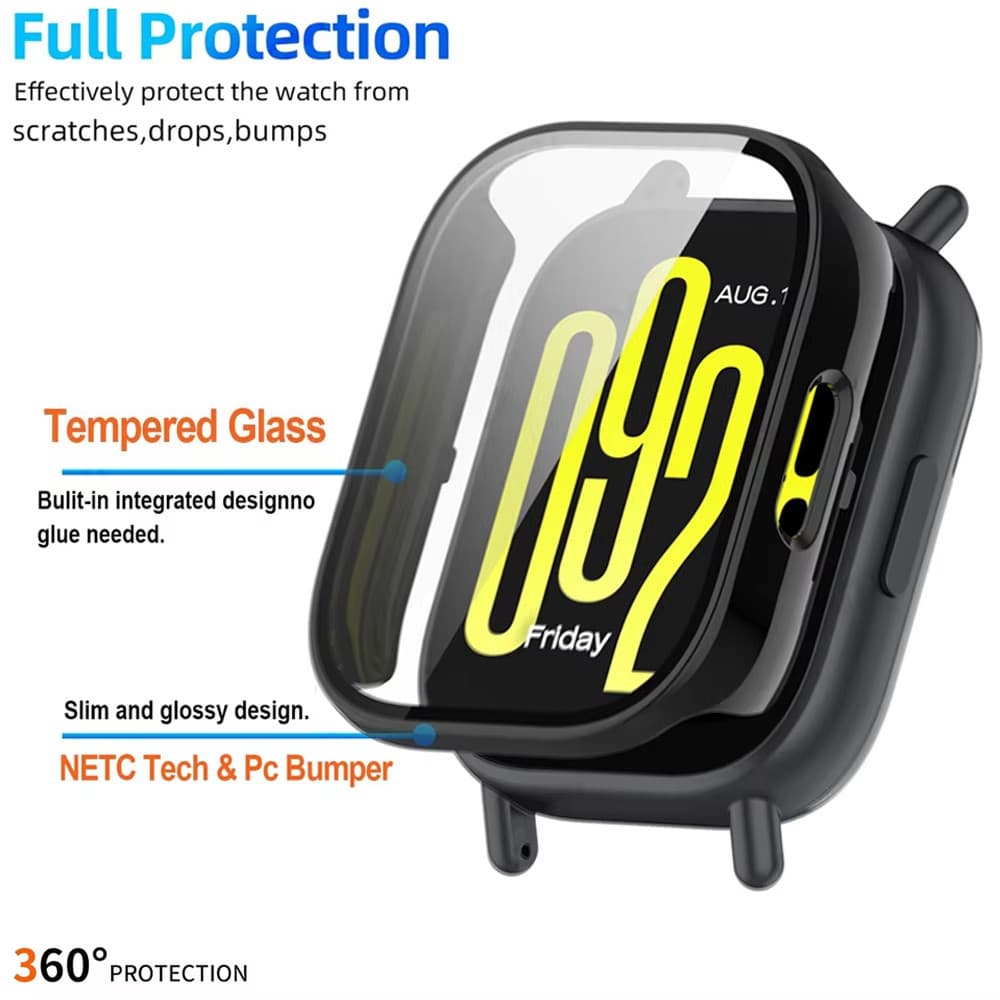 กระจกนิรภัย PC Shell สายยาง for Redmi Watch 5 Active เทปป้องกันหน้าจอ for Redmi Watch 5 Lite รูปที่ 2
