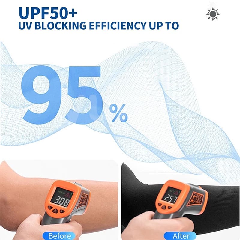 ผ้าคลุมแขนป้องกันแสงแดด Ice Silk สำหรับทุกเพศ ปกข้อศอก ปั่นจักรยานกลางแจ้ง แขนแขนป้องกัน UV เย็นสบาย รูปที่ 5