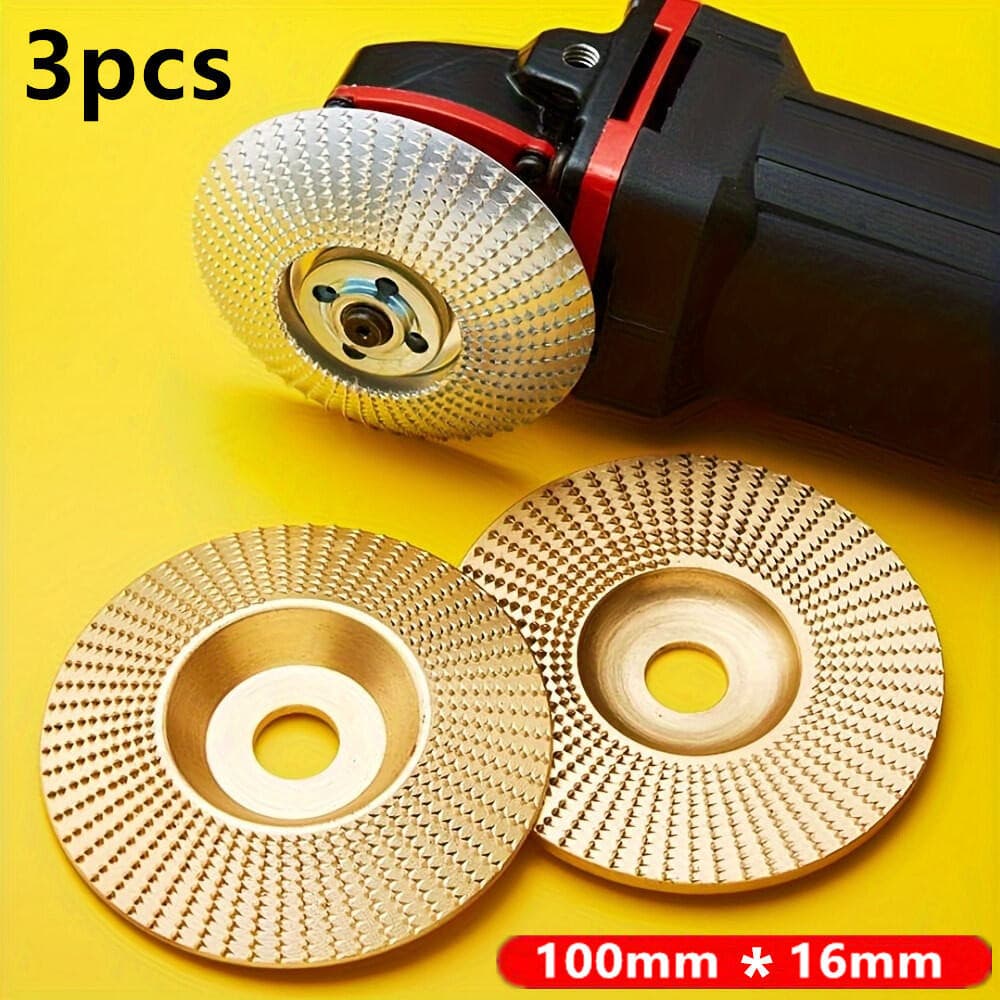 3pcs ใบขัดไม้ ใบเจียร์ไม้ ใบเจียร์แกะสลัก 100mm โลหะท บุ้งขัดไม้ แผ่นขัด แกะสลักไม้ ใบเจียร์แกะสลัก บุ้งขัดไม้ รูปที่ 1