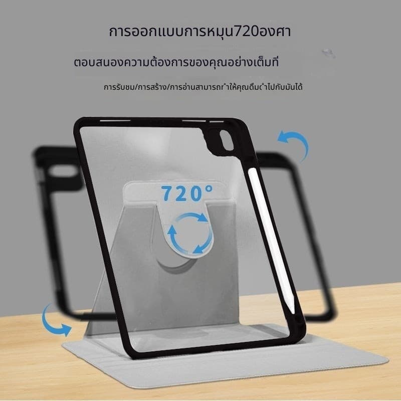 สําหรับ iPad Mini4 Mini5 Mini6 Gen11 A16 Gen10 Gen9/Gen7/Gen8 10.2 air4/5 10.9 10.5 Air3/Pro 11 2021 อะคริลิค 360 หมุน Dark Angel Anti Bend แผ่นป้องกันกรณี รูปที่ 7