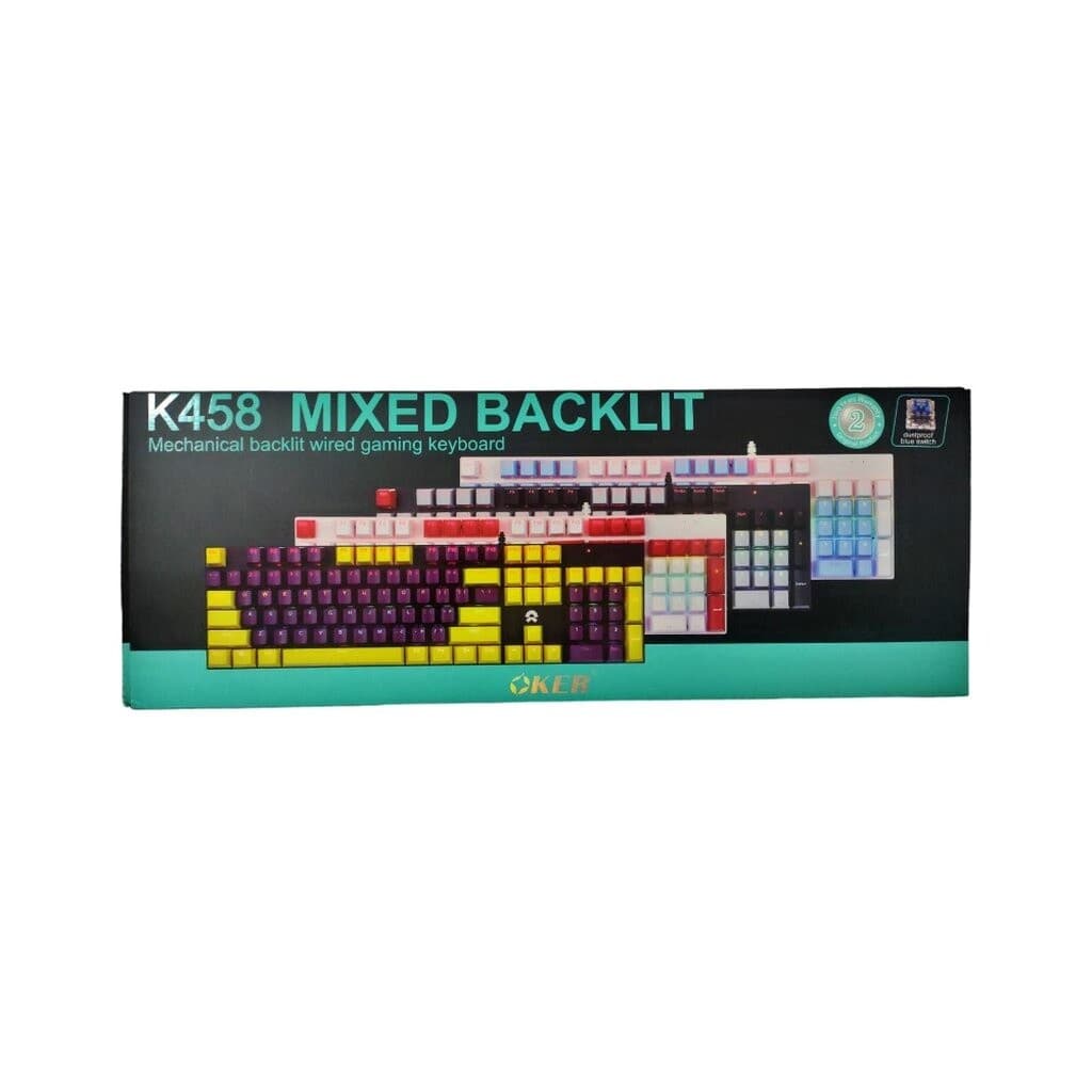 OKER K458 MIXED BACKLIT GAMING KEYBORAD คีย์บอร์ดเกมมิ่ง รูปที่ 4