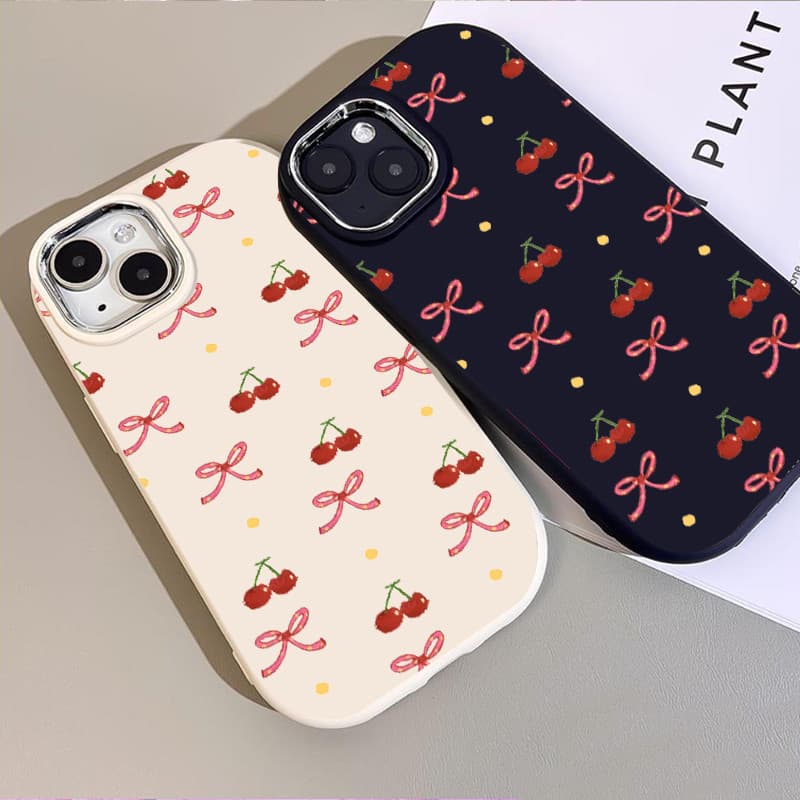 CODเต็มหน้าจอ เชอร์รี่ โบว์ Case for IPhone 11 12 13 14 15 16 PRO MAX 6 7 8 14 15 PLUS XR X XS MAX กรณีโทรศัพท์มือถือ รูปที่ 6