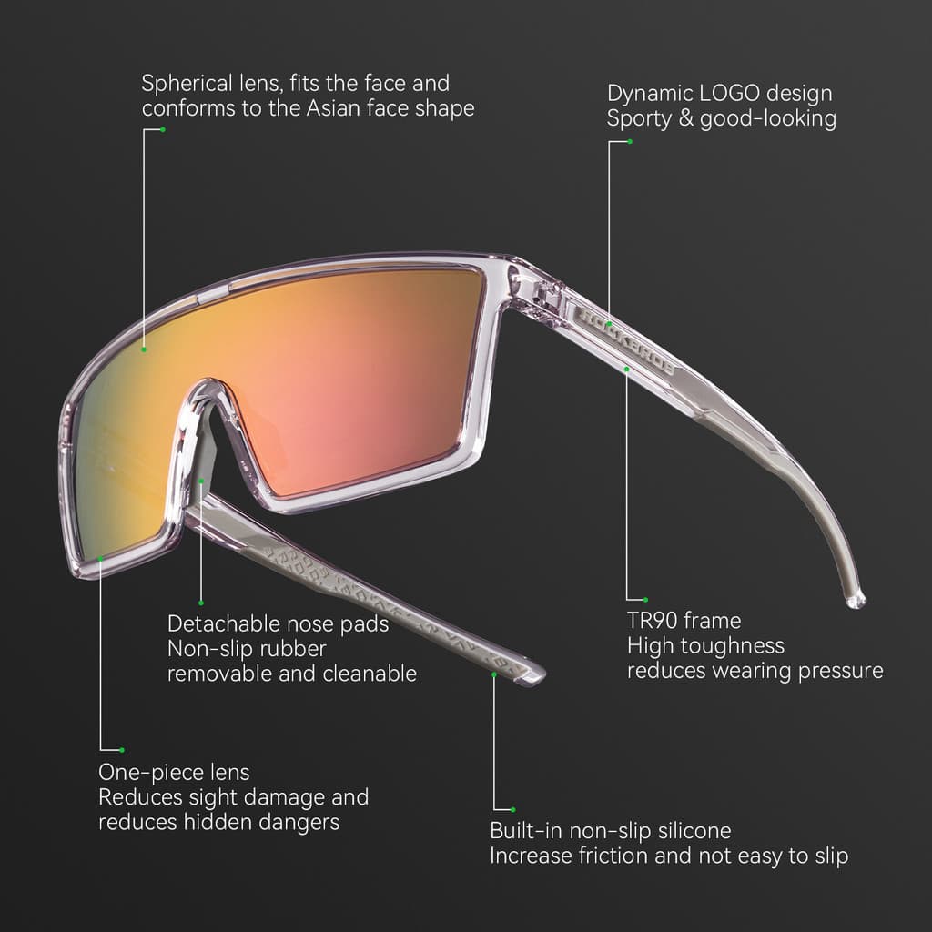 Rockbros แว่นตาขี่จักรยานโพลาไรซ์ Sunglses น้ําหนักเบา Anti-UV400 + Sport Photochromic แว่นตากันแดดแบบพกพา MTB รูปที่ 7