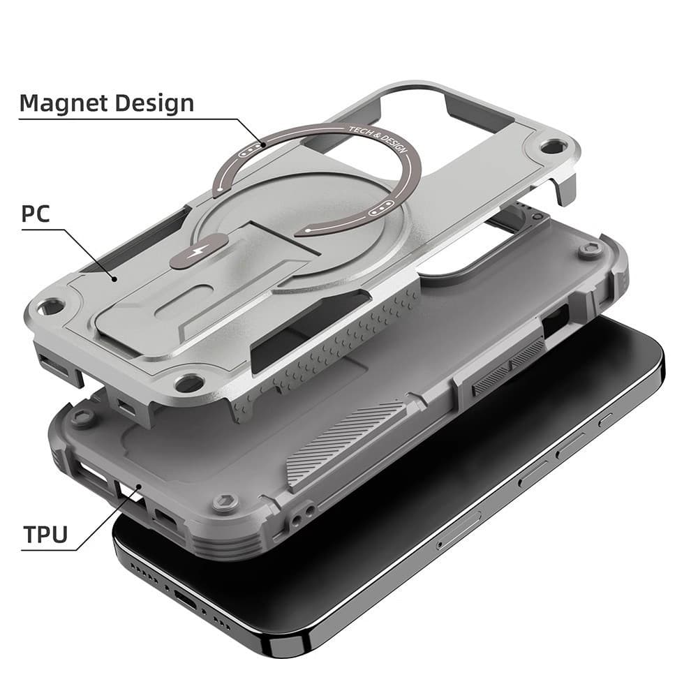 Armor Magnetic Holder เคส For iPhone 16 Pro Max เคสไอโฟน 11 17 13 15 14 12 Air 15promax 16promax 17pro เคสกันกระแทกไอโ รูปที่ 7