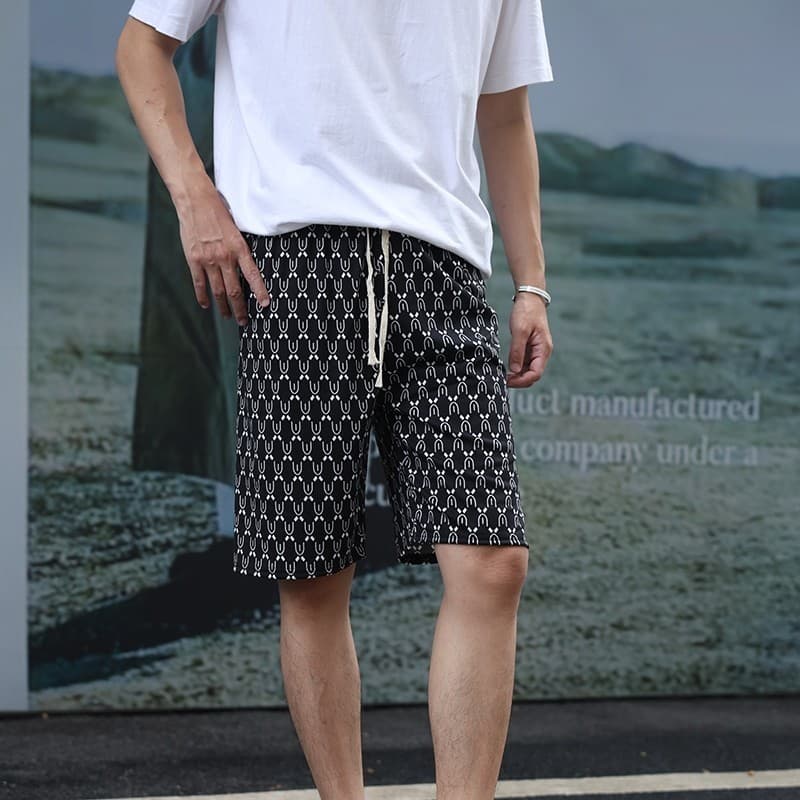 MUHANLU กางเกงขาสั้นสวมใส่สบาย ระบายอากาศได้ดี กางเกงขาสั้นลำลอง เอวยางยืดคุณภาพดีและ ฟรีไซร์ เอว 28-44นิ้ว รูปที่ 8