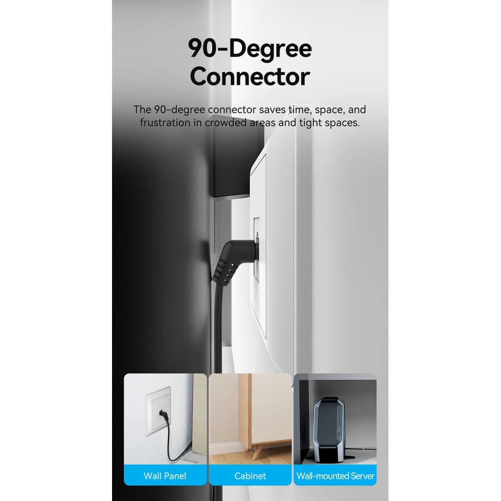 Vention CAT6A สายอีเธอร์เน็ต 10Gbps 90/360 องศาการหมุน CAT 6A Slim Networking สาย Lan รูปที่ 4