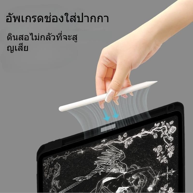 สําหรับ iPad Mini4 Mini5 Mini6 Gen11 A16 Gen10 Gen9/Gen7/Gen8 10.2 air4/5 10.9 10.5 Air3/Pro 11 2021 อะคริลิค 360 หมุน Dark Angel Anti Bend แผ่นป้องกันกรณี รูปที่ 4