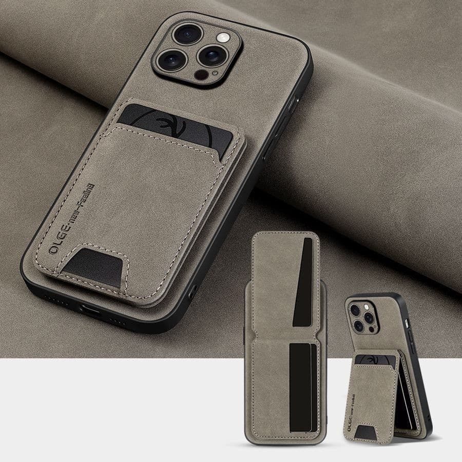 ซองหนังใส่บัตร เหมาะสําหรับ IPhone 15 16pro Max 14 15 Pro 13 12 Frosted Hard เคสกันกระแทก รูปที่ 1