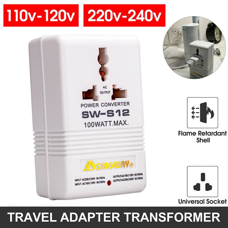 ตัวแปลงไฟ ตัวแปลงแรงดันไฟฟ้า 100W 110V / 120V To 220V / 240V Step-Up & Down หม้อแปลงแรงดันไฟฟ้า รูปที่ 8