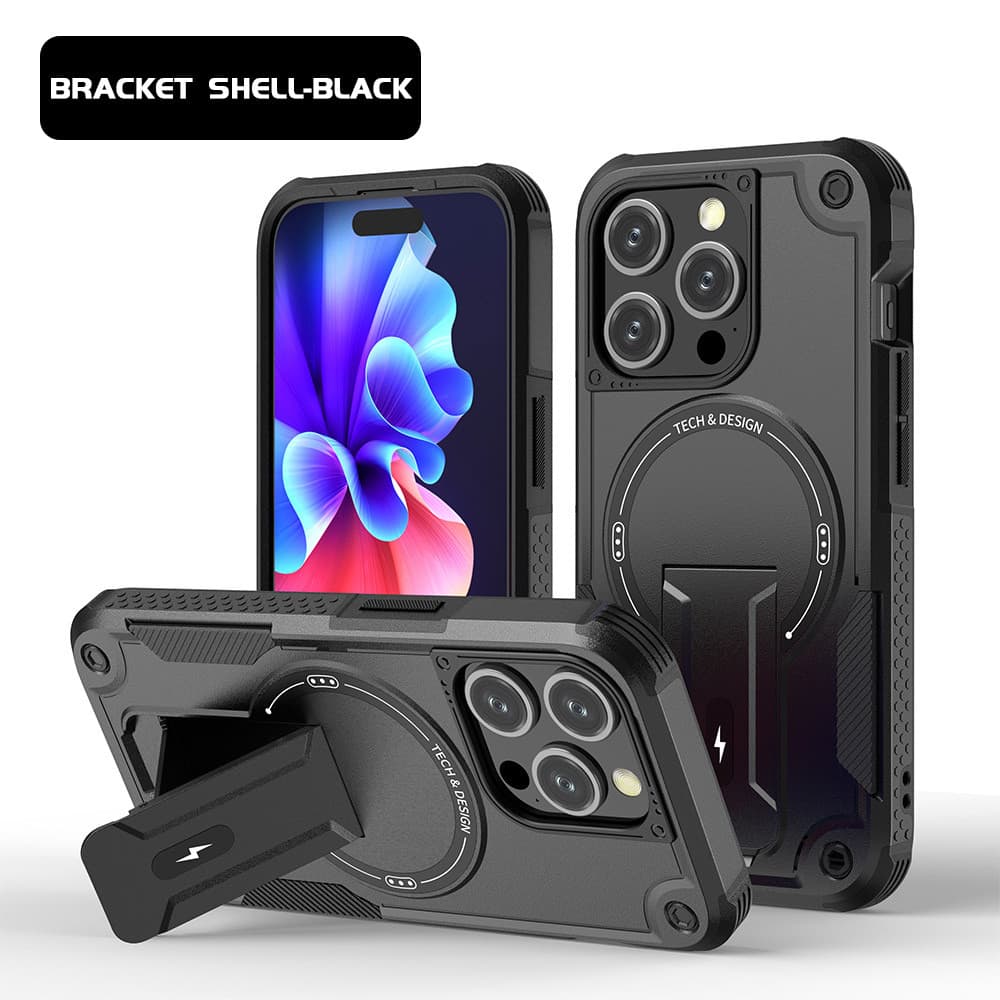 Armor Magnetic Holder เคส For iPhone 16 Pro Max เคสไอโฟน 11 17 13 15 14 12 Air 15promax 16promax 17pro เคสกันกระแทกไอโ รูปที่ 1