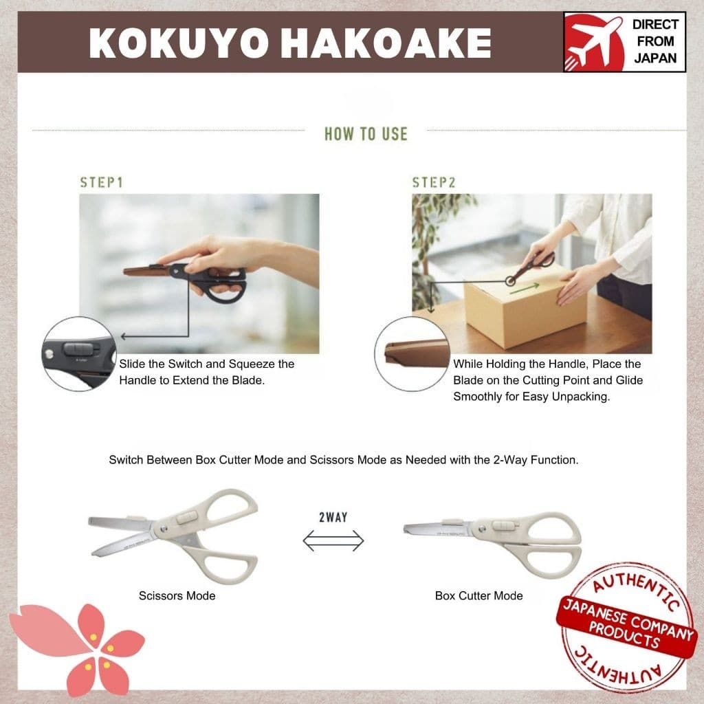 KOKUYO HAKO-AKE กรรไกร2ทางและที่ตัดกล่องส่งตรงจากญี่ปุ่น รูปที่ 6