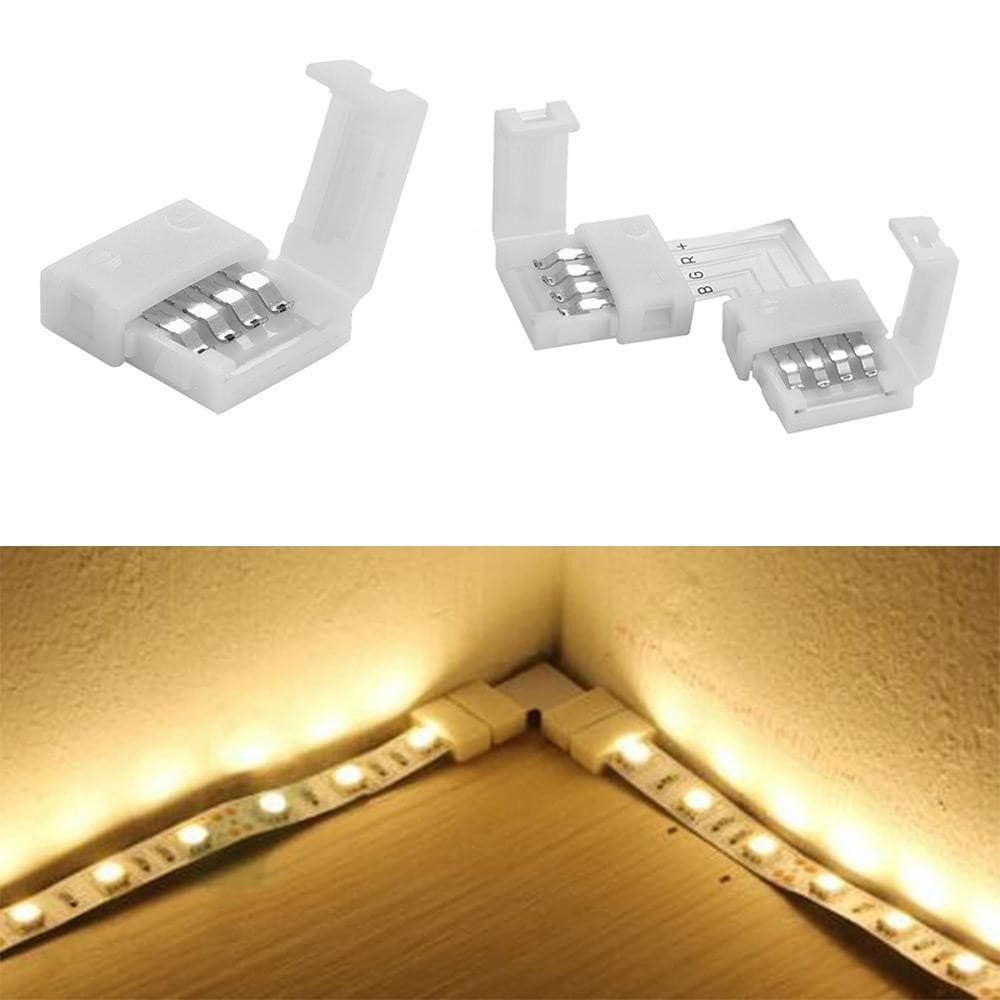 1 Pc 4Pin Led Strip Connector LT Cross Shape PCB มุมสําหรับ RGB 3528 5050 Clip-on Coupler Led Strip อุปกรณ์เสริม รูปที่ 8