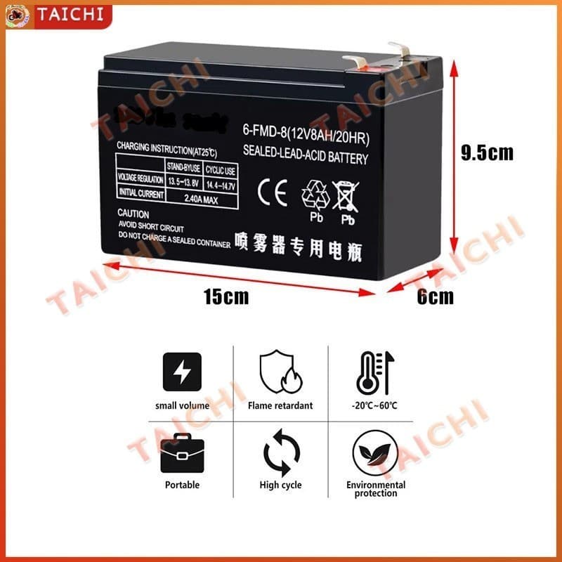 แบตเตอรี่ 12v 8ah แท้ battery ups แบตเตอร์รี่ แบต 12v 8ah รูปที่ 7