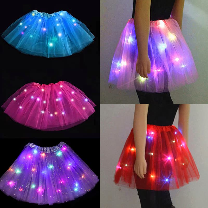 CODTUTU กระโปรงมีไฟ LED SKIRT กระโปรงสีรุ้ง เด็ก/ผู้ใหญ่ รูปที่ 6