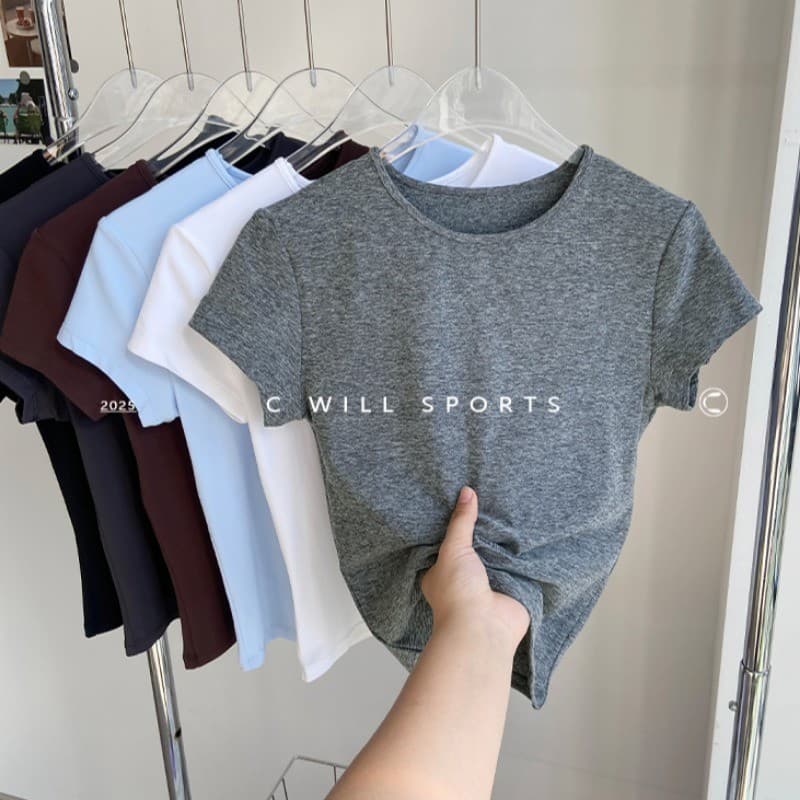 YOGATRUTHSports Top Breathable Nude Feeling เสื้อยืดกระชับสัดส่วนออกกําลังกายวิ่ง รูปที่ 4