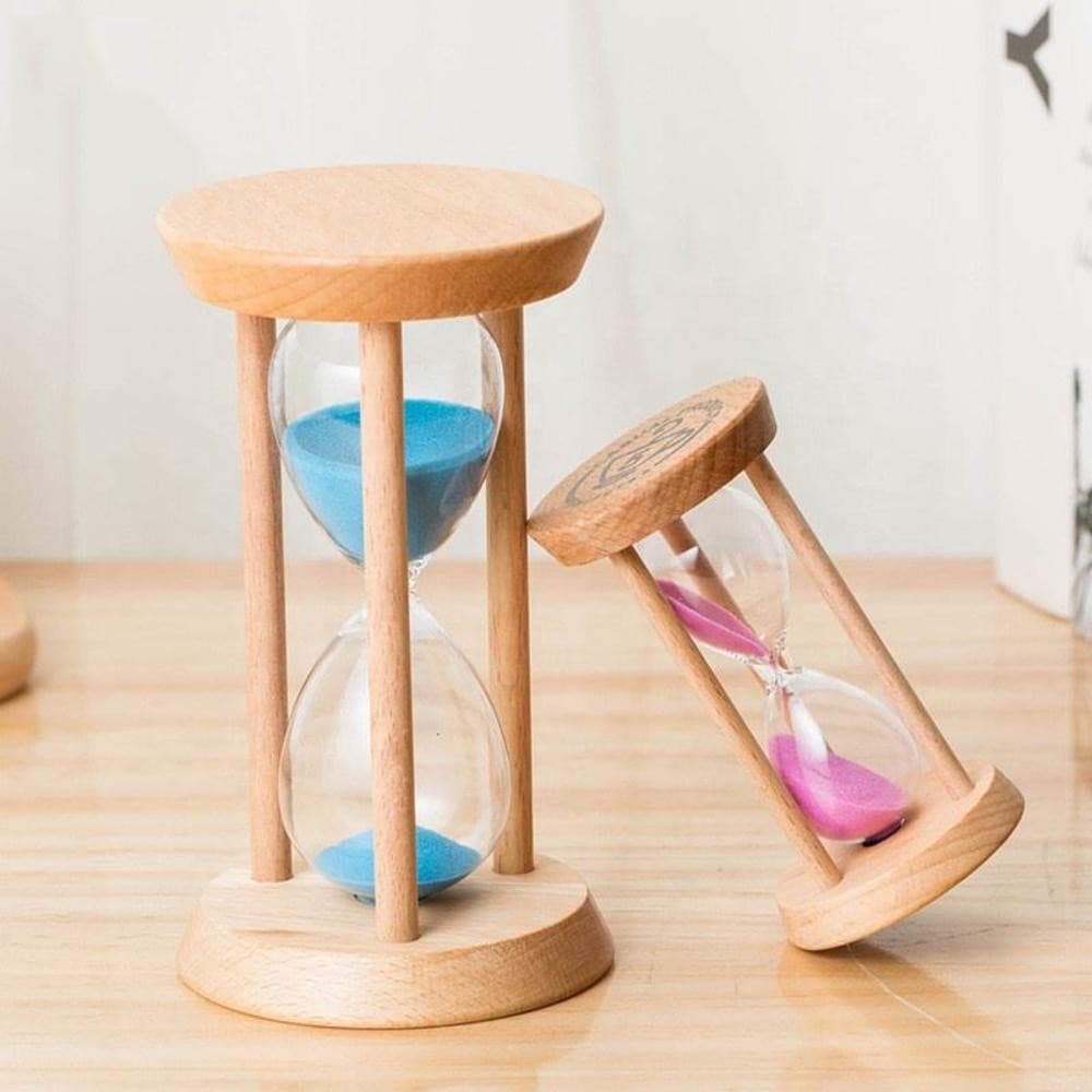 3/5 นาทีไม้รอบนาฬิกาทรายขนาดเล็กกรอบไม้ทรายจับเวลา Minimalist Modern Home Furnishing รูปที่ 5