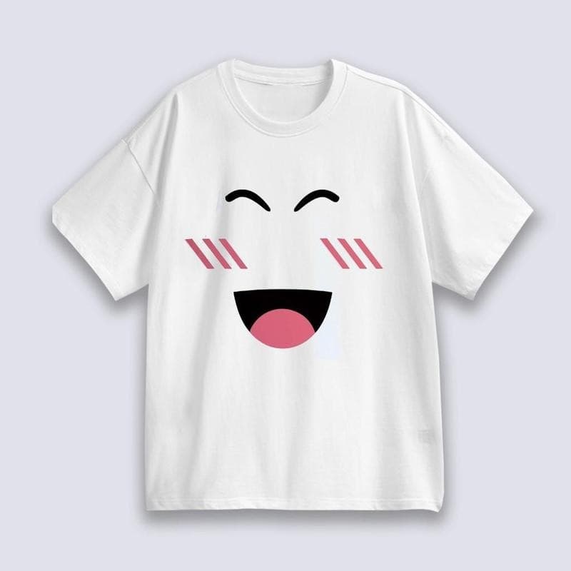 ใหม่ Unisex เสื้อยืด พิมพ์ลาย Roblox Man Face Game สําหรับผู้ชาย T-shirt เป็นกลางCOD เสื้อยืดแขนสั้นลายดอกไม้ รูปที่ 7