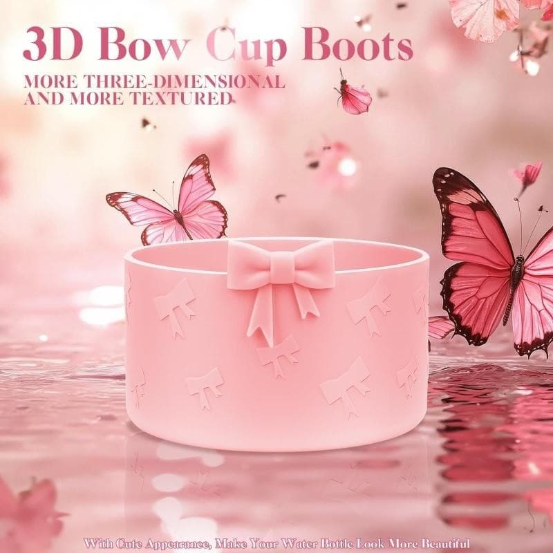 3D Bow Tumbler ซิลิโคน Boot,สวยและทันสมัย Anti-Drop Shock Absorbing ขวดน้ําอุปกรณ์เสริม Stanley Tumbler รูปที่ 2