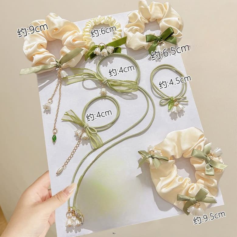แฟชั่น Lily of The Valley ดอกไม้เชือกผมผูกผมยางรัดหัวเชือก Scrunchies รูปที่ 4