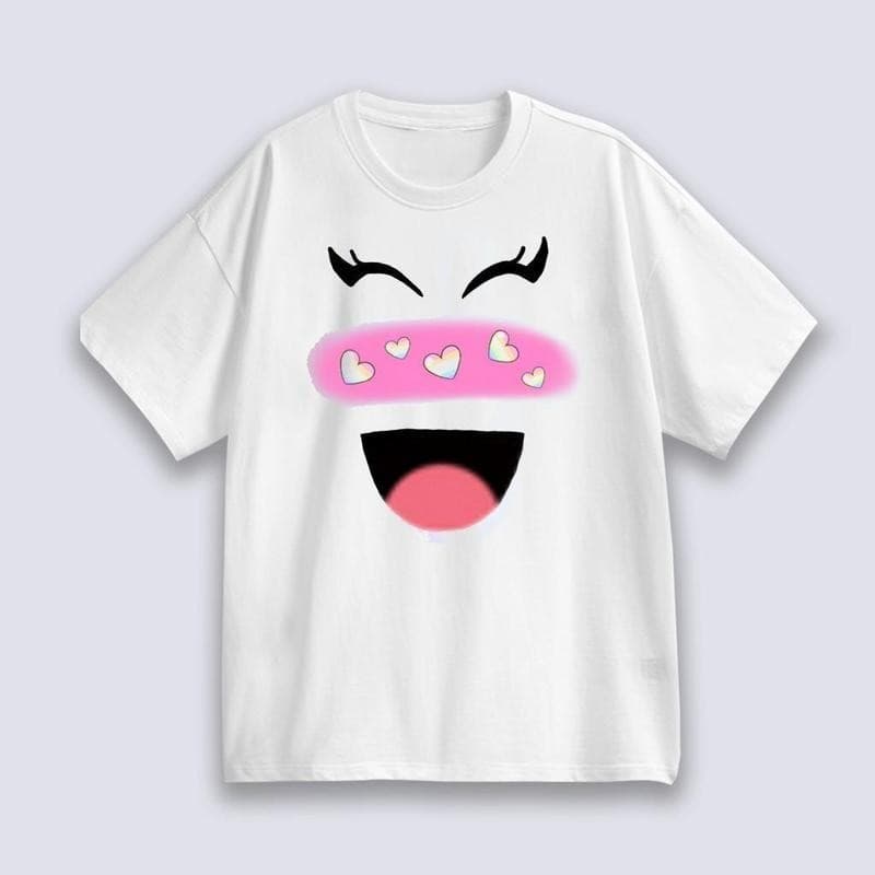 ใหม่ Unisex เสื้อยืด พิมพ์ลาย Roblox Man Face Game สําหรับผู้ชาย T-shirt เป็นกลางCOD เสื้อยืดแขนสั้นลายดอกไม้ รูปที่ 4