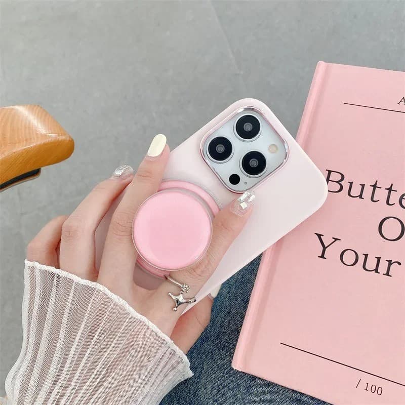 Macron สีทึบเรียบง่ายพับได้สําหรับโทรศัพท์แม่เหล็ก Griptok Stand สําหรับ iPhone ที่วางเคสชาร์จไร้สาย รูปที่ 8