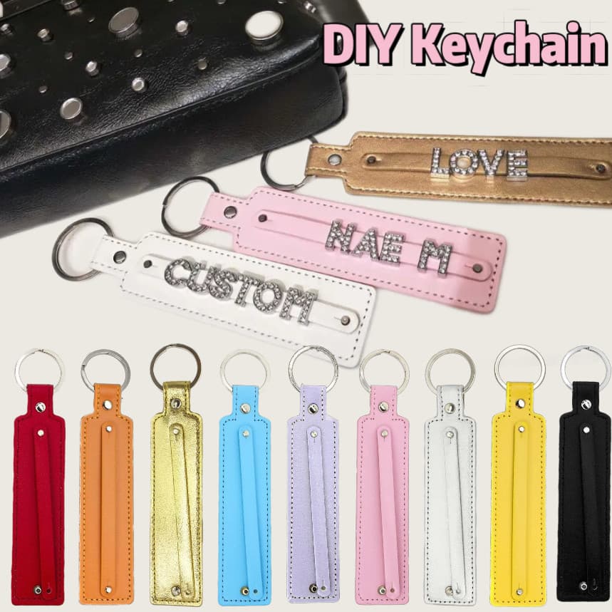 ชื่อที่กําหนดเอง Pu พวงกุญแจธุรกิจของขวัญ Y2K Key แขวนจี้รถ Key Chains โลหะแหวน DIY อุปกรณ์เสริม รูปที่ 1