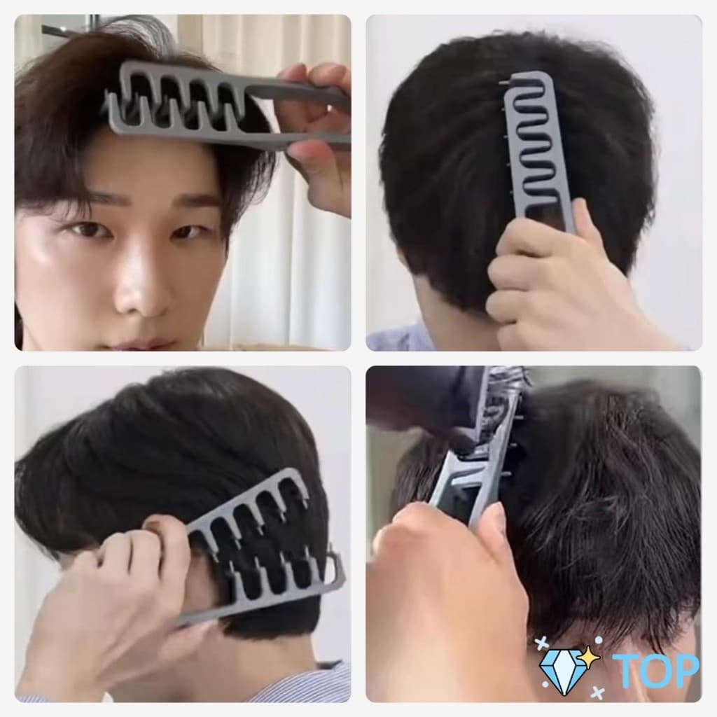 TOP 1ชิ้น หวีจัดแต่งทรงผมผู้ชาย หวีจัดแต่งทรงผมฟันกว้างผม Styling comb รูปที่ 7