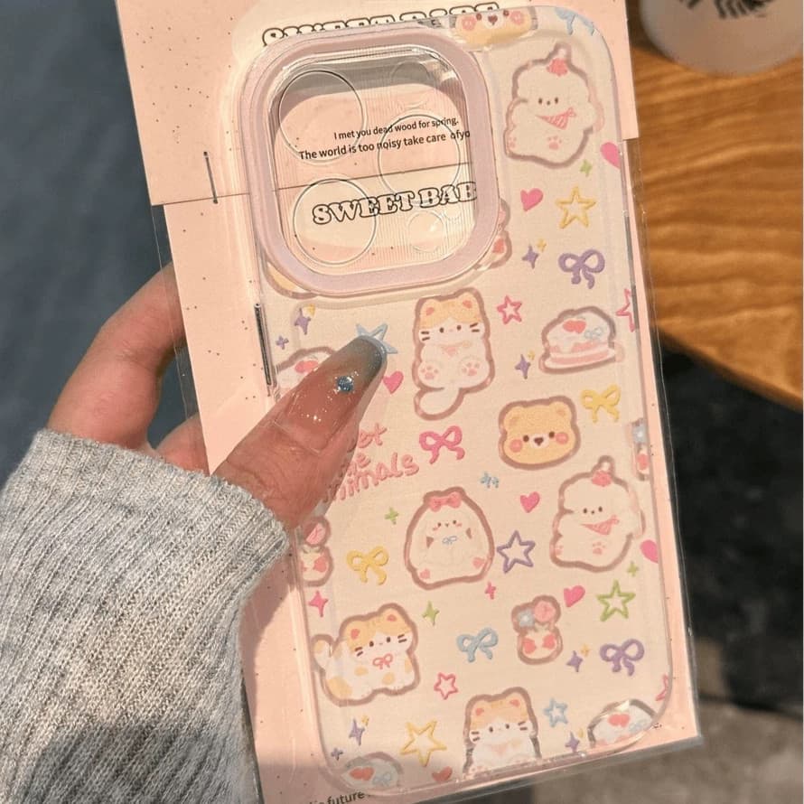 Poppaน่ารักลูกแมวลูกสุนัขเข้ากันได้เคสไอโฟน 11 17 15 Pro Max 14 12 13 Pro Max XR X Max 7 16 14 8 Plus การ์ตูนช้างหมีเคส รูปที่ 5