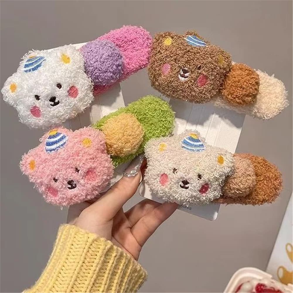 Snow Bear กิ๊บติดผมตุ๊กตาน่ารักสําหรับผู้หญิงด้านหลังศีรษะคลิปขนาดใหญ่ Headwear Duckbill คลิป รูปที่ 7
