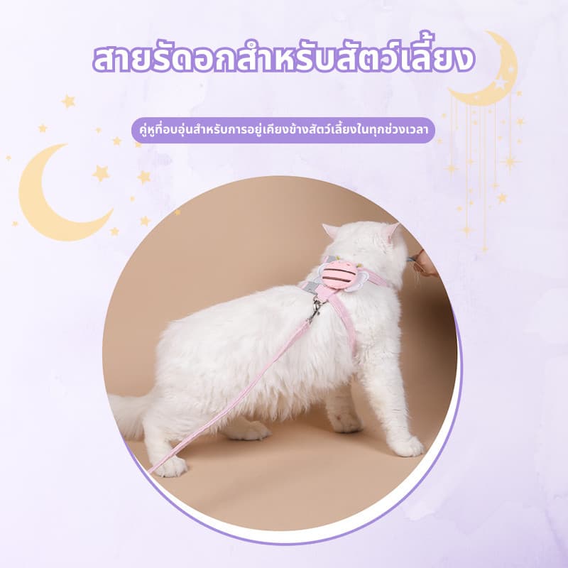 สายจูงสัตว์เลี้ยง แมว หมา สุนัข เชือกรัดสัตว์เลี้ยง สายรัด น่ารัก คุณภาพดี มีหลายขนาดให้เลือก รูปที่ 8