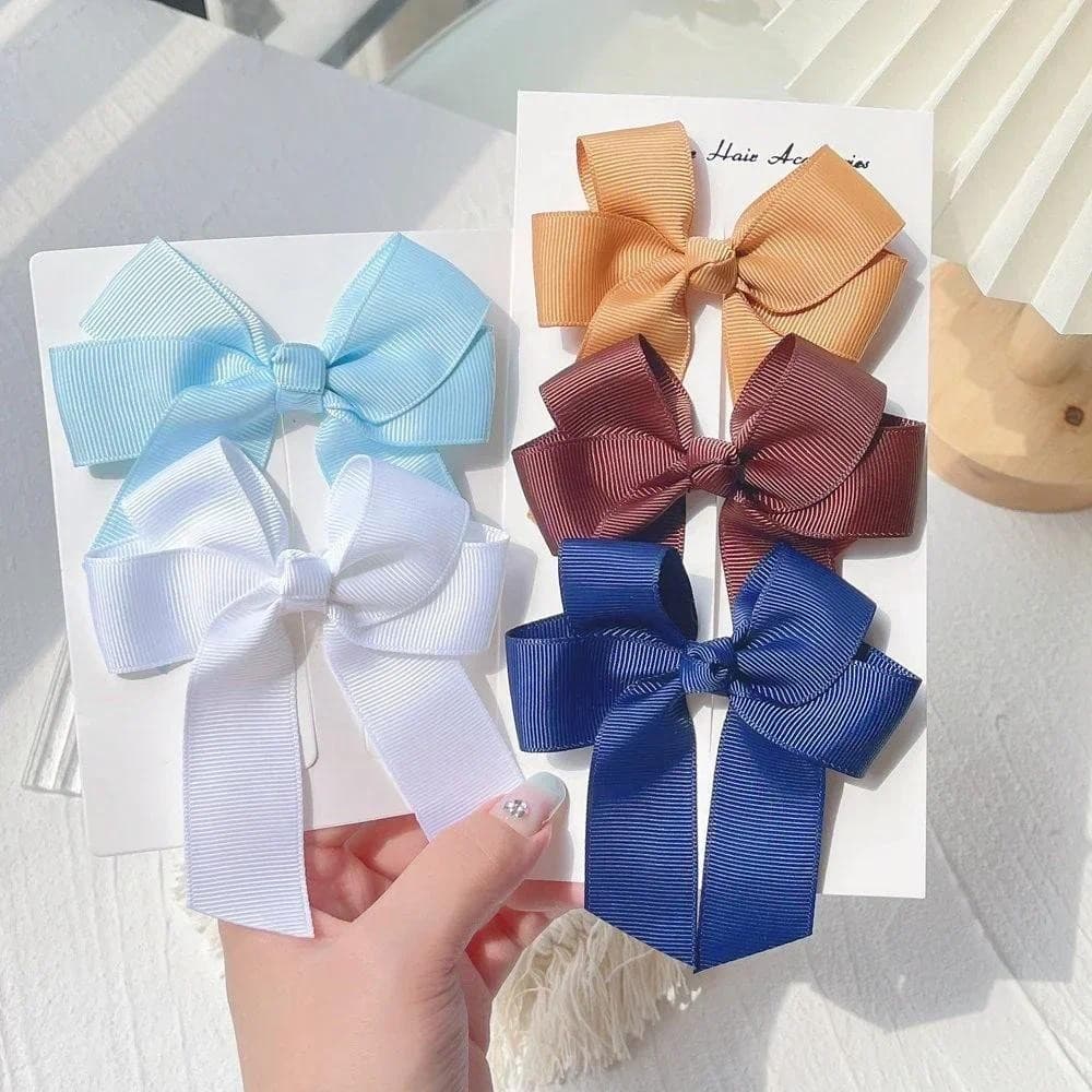 1 ชิ ้ น/ชุดสีทึบโบว ์ ผมคลิปสําหรับเด ็ กคลาสสิก Bowknot ริบบิ ้ น Hairpins พิธีรับปริญญา Headwear สาวอุปกรณ ์ เสริมผมขายส ่ ง รูปที่ 2