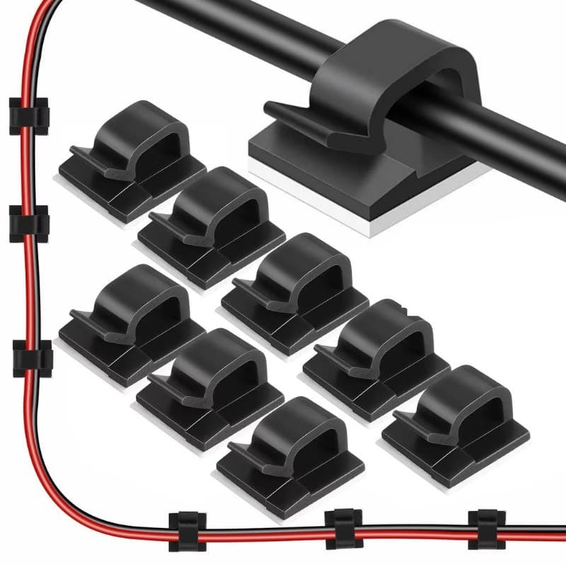 10/30/50 ชิ้น Self กาวสายไฟคลิป/รถผู้ถือสายไฟ Clamp/USB หูฟังสาย Winder Organizer รูปที่ 2