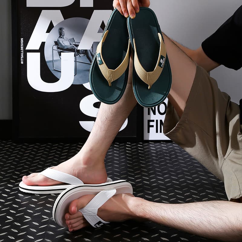 รองเท้าแตะผู้ชาย Flip-Flops ใส่ชายหาด ฤดูร้อน พื้นนุ่ม กันลื่น ทนสึกหรอ รูปที่ 3