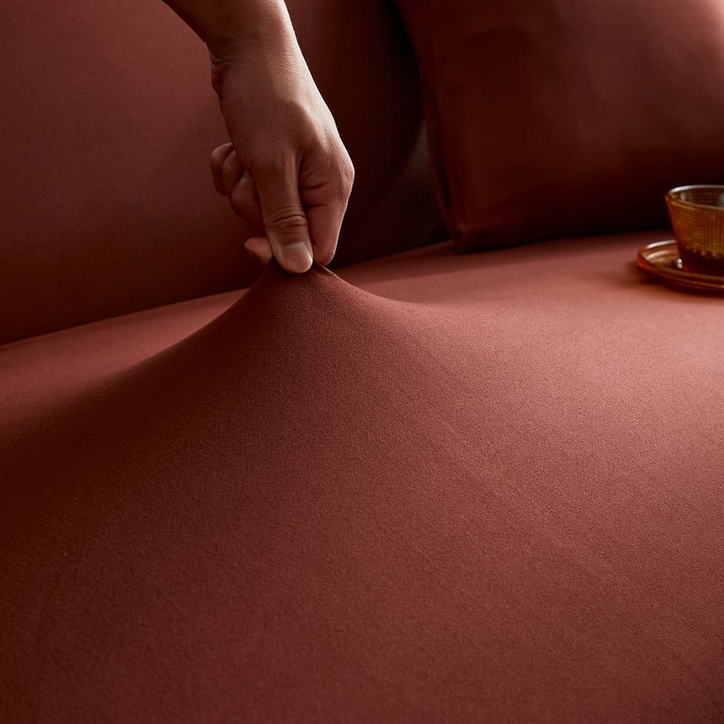ผ้าคลุมโซฟา กันลื่นกันฝุ่น สีทึบ 1/2/3/4 ที่นั่ง Sofa Cover ผ้าหุ้มโซฟา แบบยืดหยุ่น รูปที่ 5