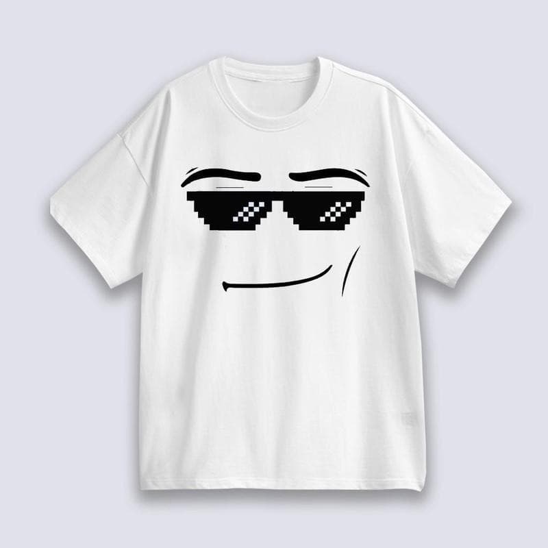 ใหม่ Unisex เสื้อยืด พิมพ์ลาย Roblox Man Face Game สําหรับผู้ชาย T-shirt เป็นกลางCOD เสื้อยืดแขนสั้นลายดอกไม้ รูปที่ 3