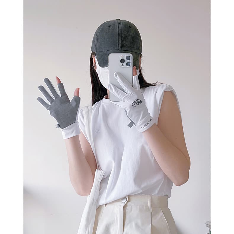 KINGMEN 1-2 วัน Ice Silk Gloves UV ถุงมือกันยูวี ถุงมือไรเดอร์ ตกปลา ออกกำลังกาย รูปที่ 5