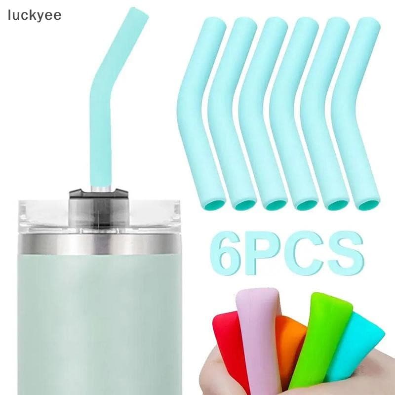 Luckyee 6 ชิ้น/เซ็ตซิลิโคนอ่อนฟางครอบคลุมหลอดเคล็ดลับครอบคลุม Fit สําหรับ 9 มม.กว้างสแตนเลสหัวฉีดหลอด TQ รูปที่ 6