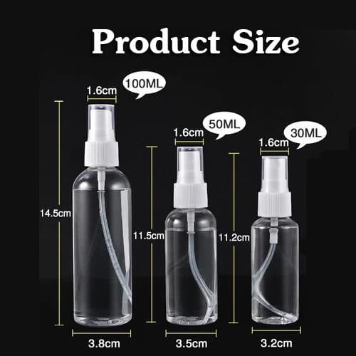 Crystal ขวดสเปรย์ สีใส ขวดใส่สเปรย์พกพา ขวดสเปรย์น้ำหอม มี ขนาด 30 50 100 มล ขวดสเปรย์แอลกอฮอล์ รูปที่ 5